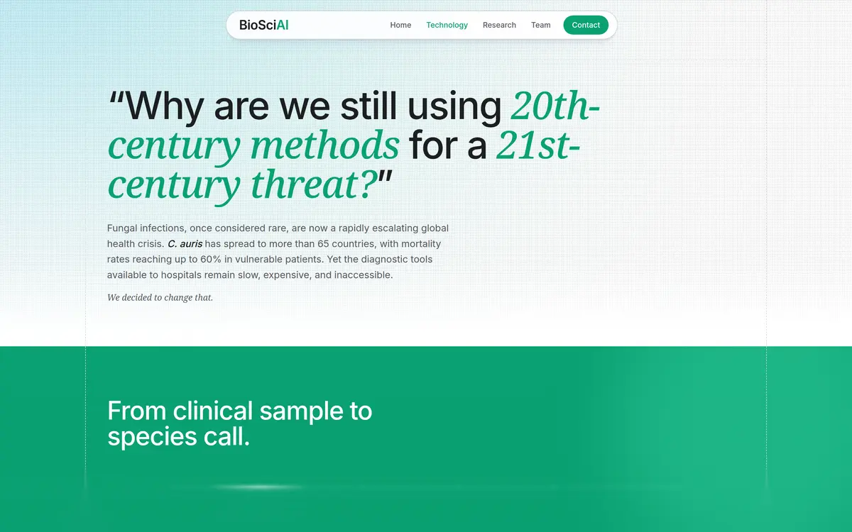 BioSciAI technology page
