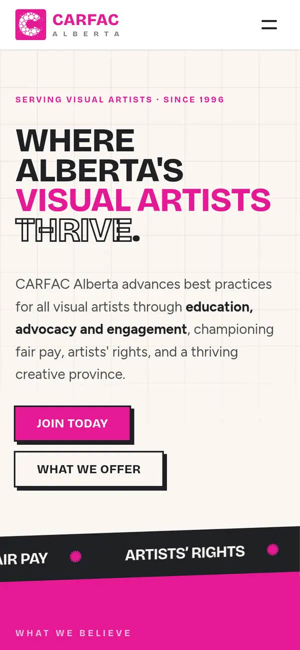 CARFAC Alberta mobile experience