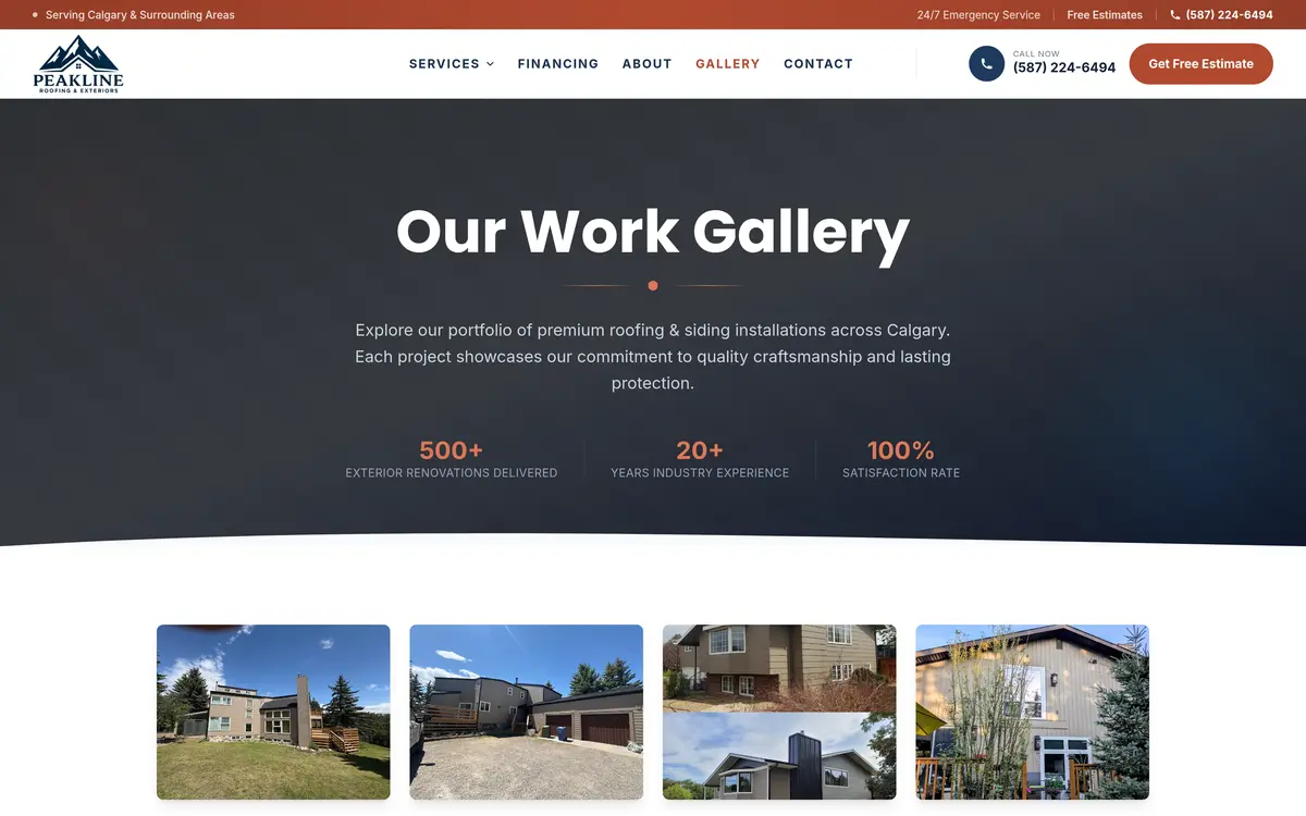 Peakline Roofing & Exteriors work gallery