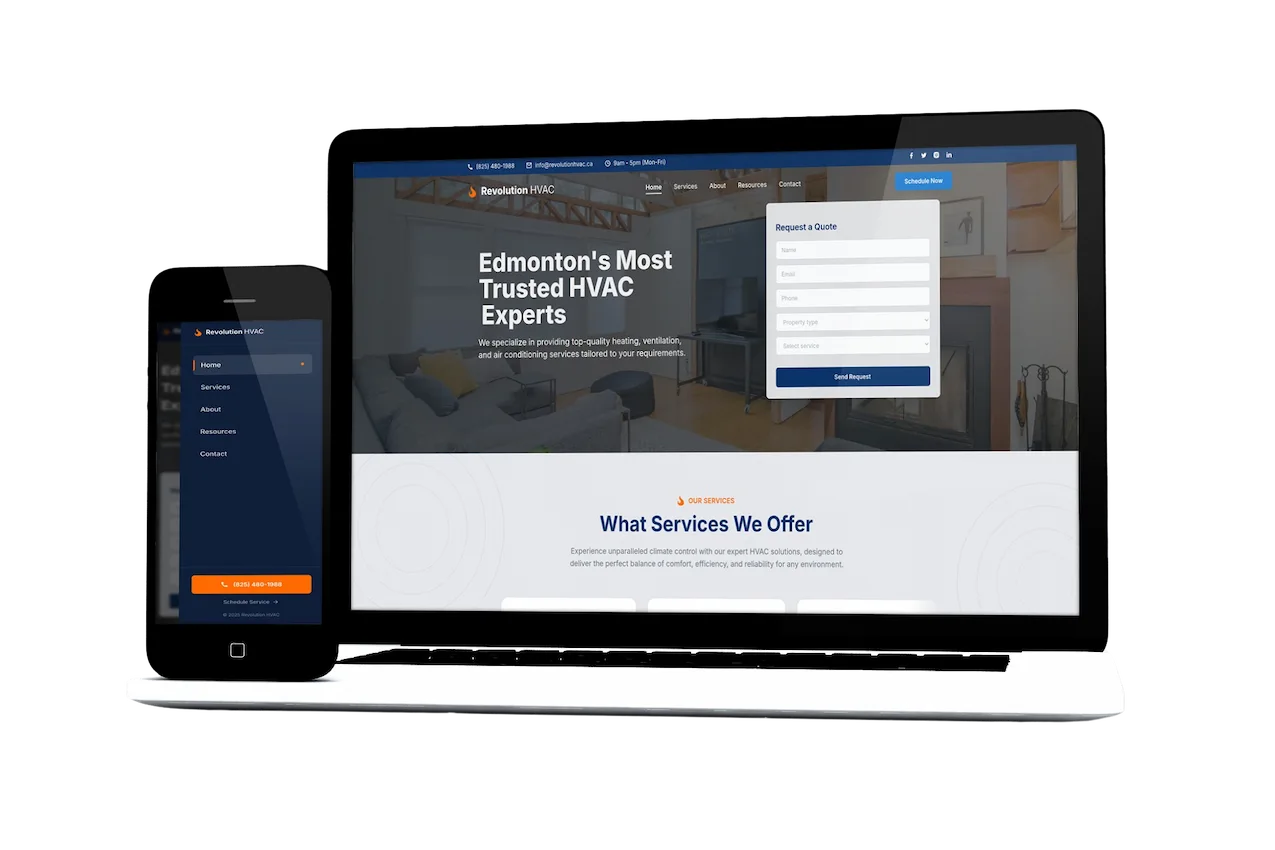 Edmonton web design example - professional website built for local Edmonton business