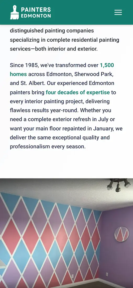 Painters Edmonton mobile design