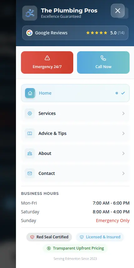 The Plumbing Pros mobile design