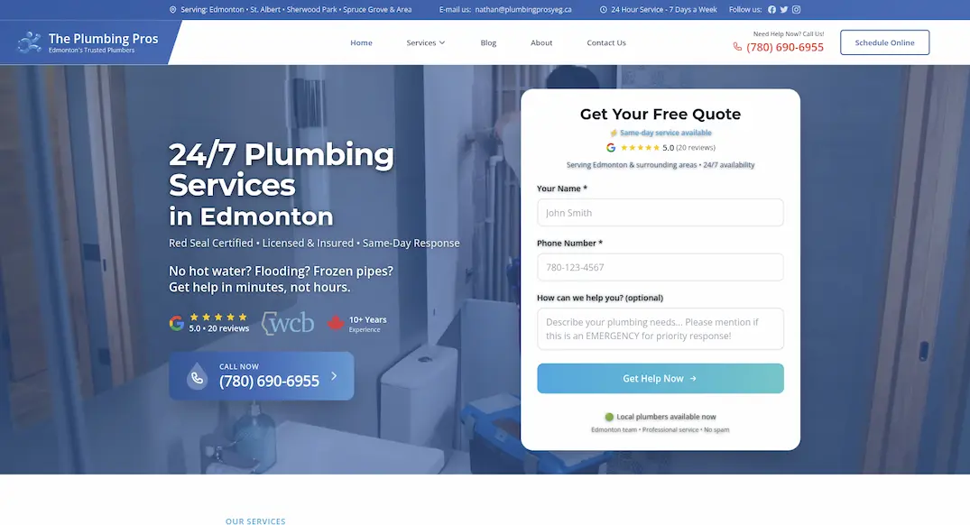 The Plumbing Pros Website