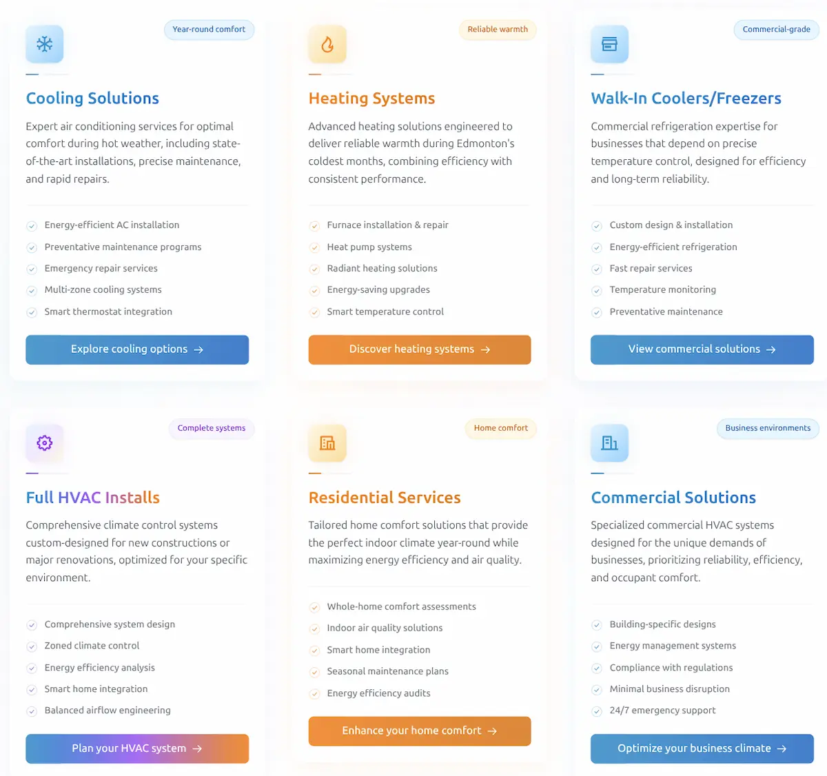 Revolution HVAC services page